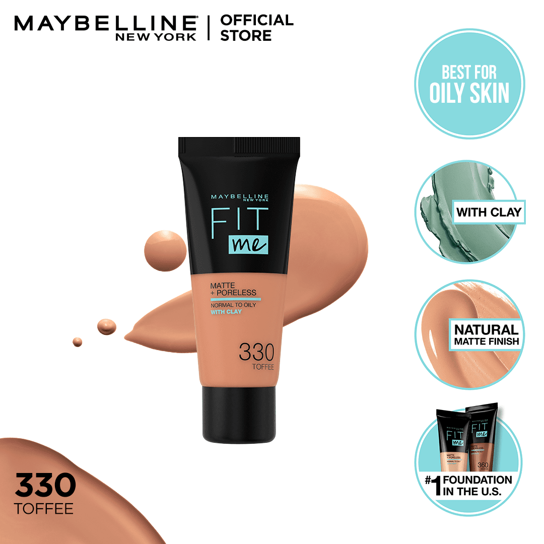 Maybelline New York-- Fit Me Matte & Poreless Liquid Foundation -- 330 Toffee -- For Normal to Oily Skin Maybelline  
