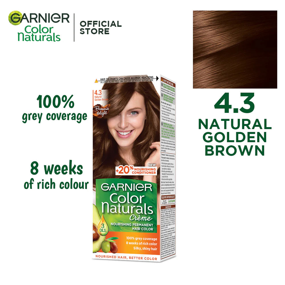 Garnier - Color Naturals Crème Hair Color - 4.3 Golden Brown Hair Color