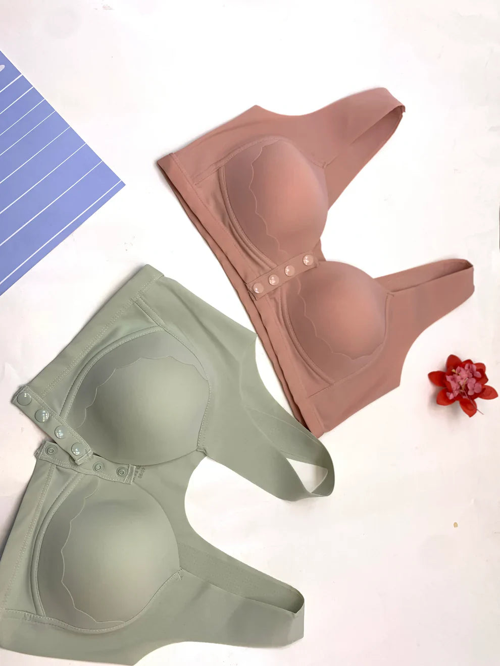 Front Button Closure Bra for Chest Lift Up Full Coverage and Support for Shaping Breast