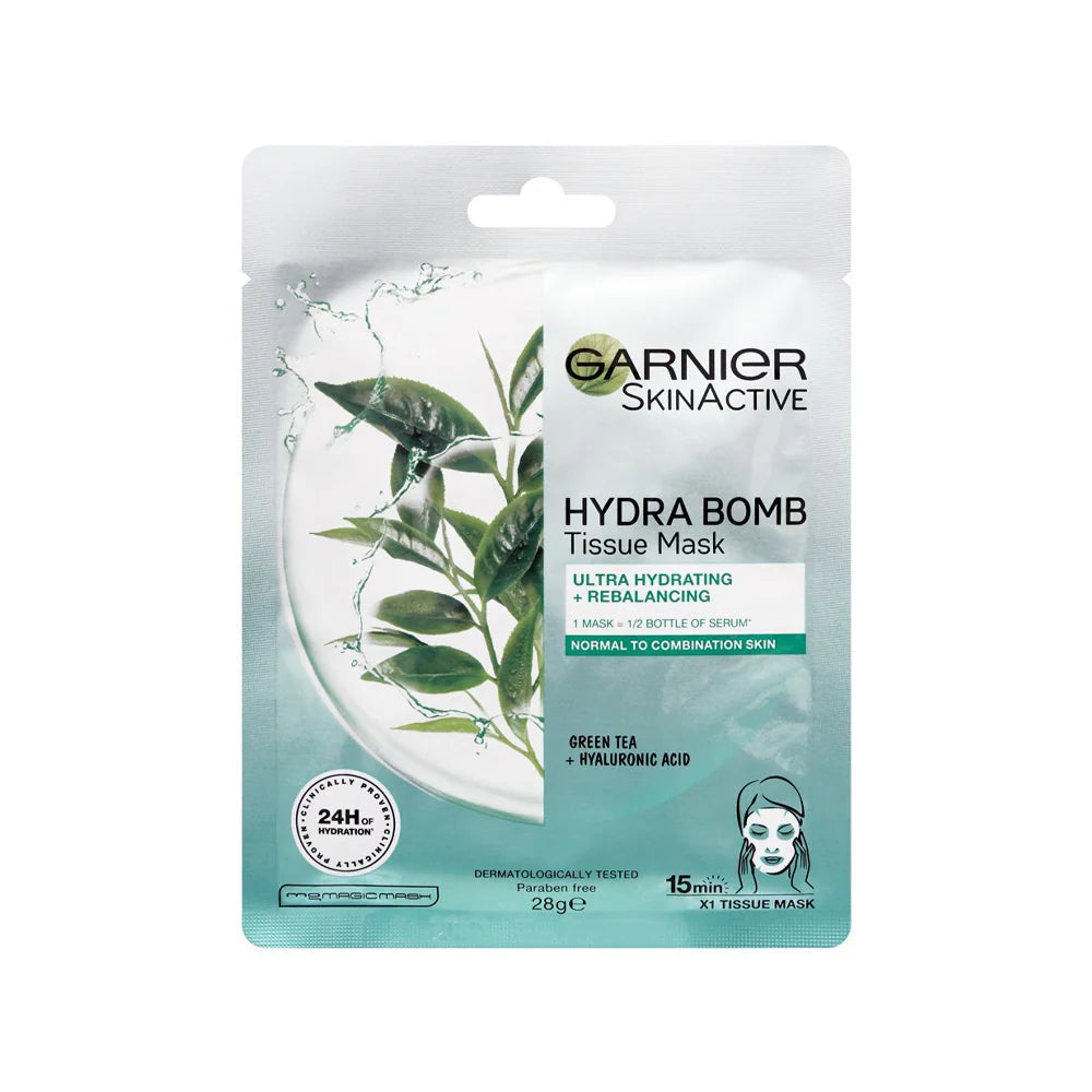 Garnier Skin Active Hydra Bomb Green Tea Tissue Face Mask, 28G