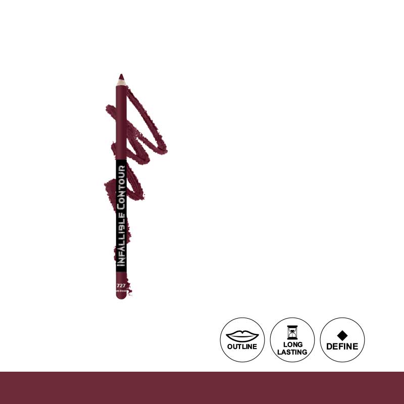 Glamorous Face Infallible Smooth Touch Matte Eye & Lip Contour Pencil 728 Maroon Muse