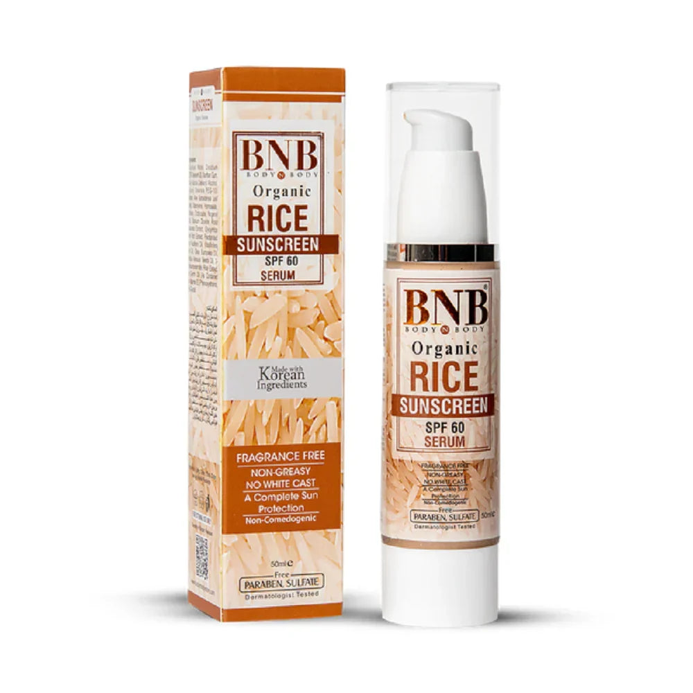 BNB Rice Sunscreen SPF60 Face Serum 50ml Body N Body  