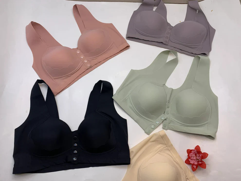 Front Button Closure Bra for Chest Lift Up Full Coverage and Support for Shaping Breast