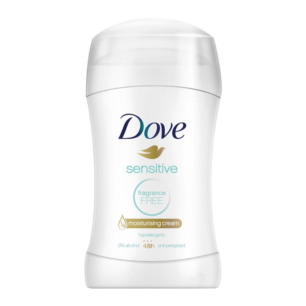 Dove Sensitive Fragrance Free Anti Perspirant Deodorant Stick, 40g WOMEN