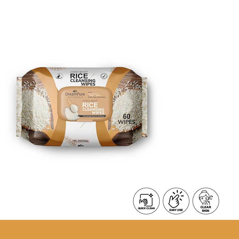 Dream Pure Natural 60 Rice Wipes For Face & Body