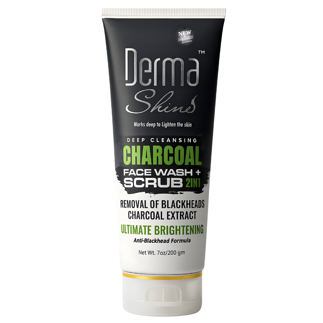 Derma Shine Charcoal Face Wash+ Scrub (2 in 1)