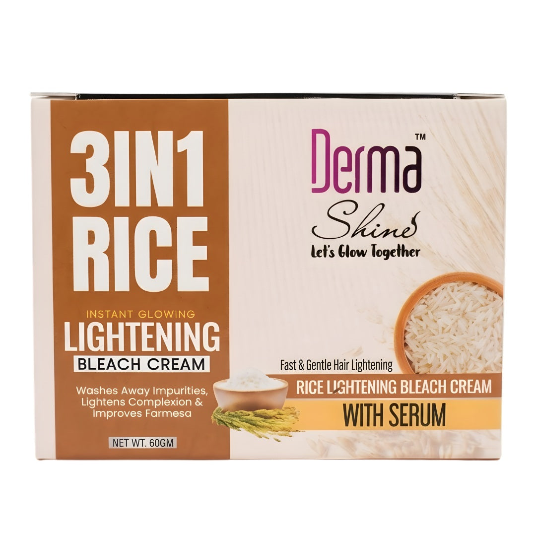 Derma shine 3 in 1 Rice lightening Bleach Cream 60g