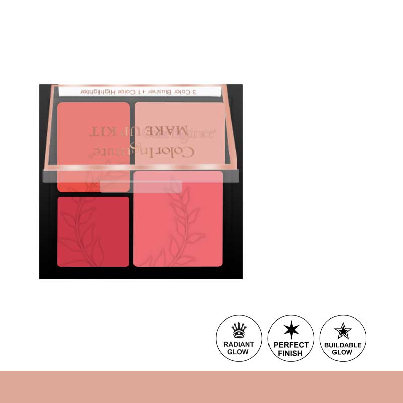 Color Institute 4 Color Blusher  Makeup Kit – Long Lasting Glow