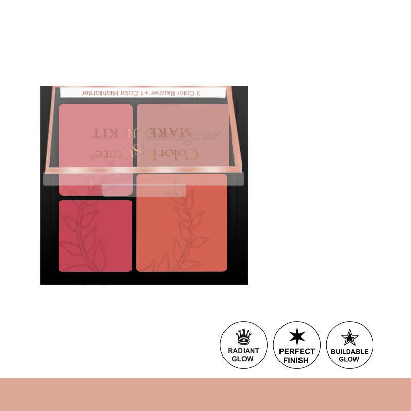 Color Institute 4 Color Blusher  Makeup Kit – Long Lasting Glow