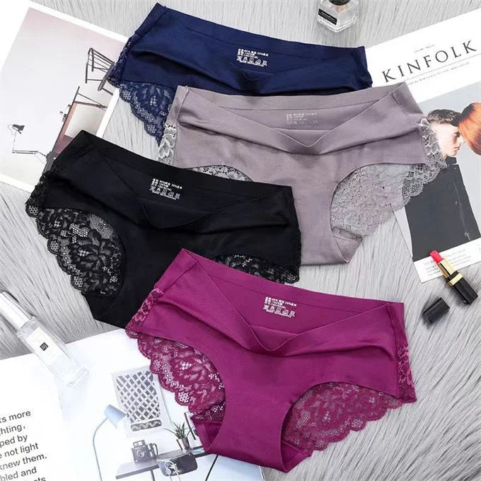 Soft Silk Lacy Briefs Underwear