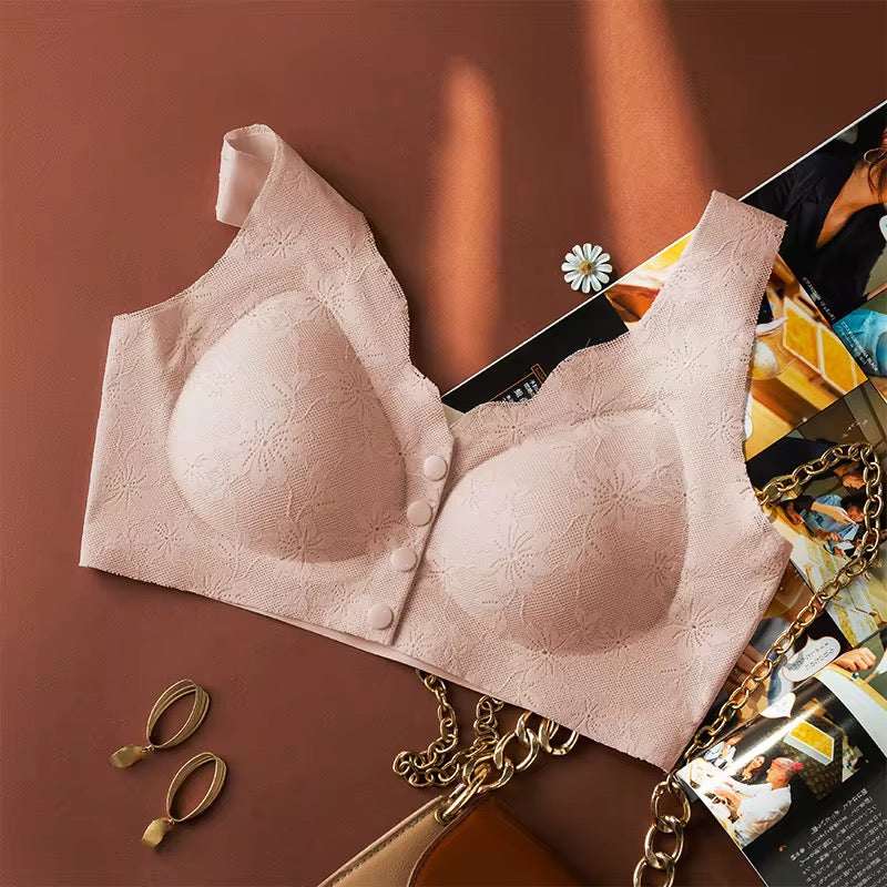 Intimate Nursing Front Closure Bra – Wireless Feeding Bra with Easy Button Design & Back Support