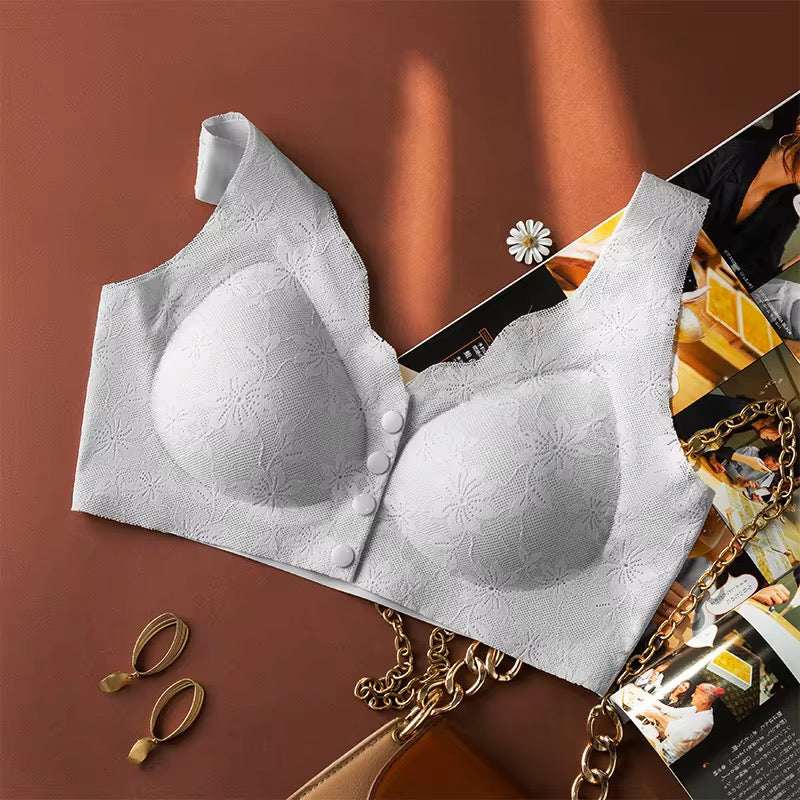 Intimate Nursing Front Closure Bra – Wireless Feeding Bra with Easy Button Design & Back Support