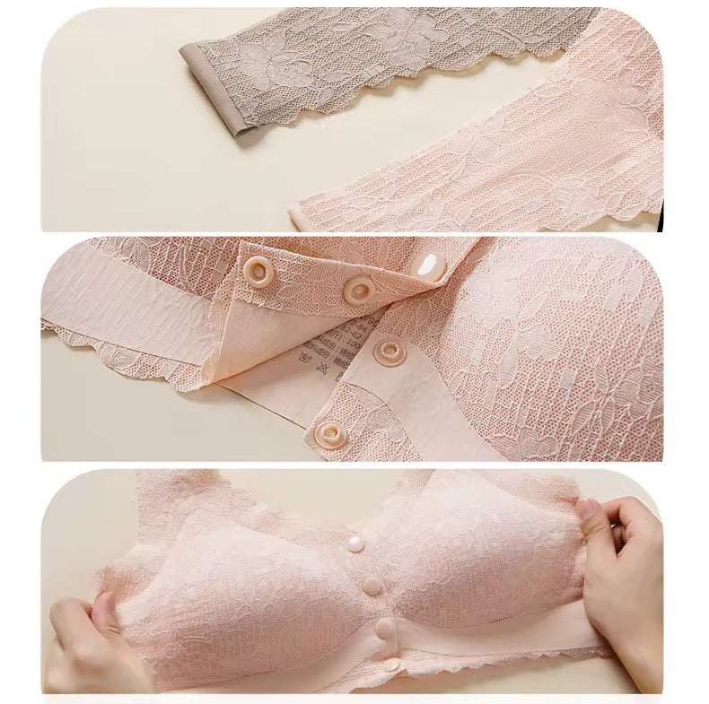 Intimate Nursing Front Closure Bra – Wireless Feeding Bra with Easy Button Design & Back Support