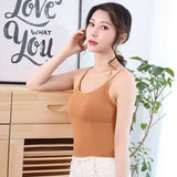 Intimate Strappy Back Camisole Crop Top – Padded Tank for Women