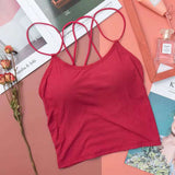 Intimate Strappy Back Camisole Crop Top – Padded Tank for Women