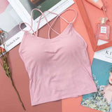 Intimate Strappy Back Camisole Crop Top – Padded Tank for Women