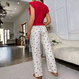 Intimate Lingerie Three Piece Cotton PJ with Camisole Crop Top & Shorts