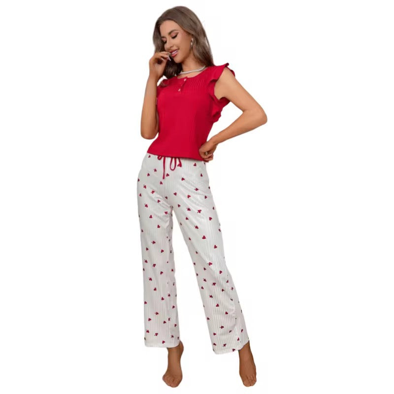 Intimate Lingerie Three Piece Cotton PJ with Camisole Crop Top & Shorts