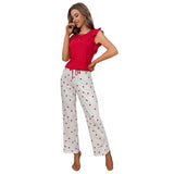 Intimate Lingerie Three Piece Cotton PJ with Camisole Crop Top & Shorts
