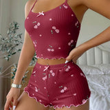 Intimate Lingerie Floral Shorts Nighty & Camisole Crop Top Loungewear