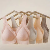 Intimate Nursing Front Closure Bra – Wireless Feeding Bra with Easy Button Design & Back Support