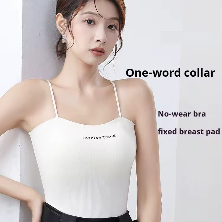 Seamless Support Camisole – Built-in Bra Tank Top with Breathable Fit