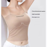 Seamless Support Camisole – Built-in Bra Tank Top with Breathable Fit