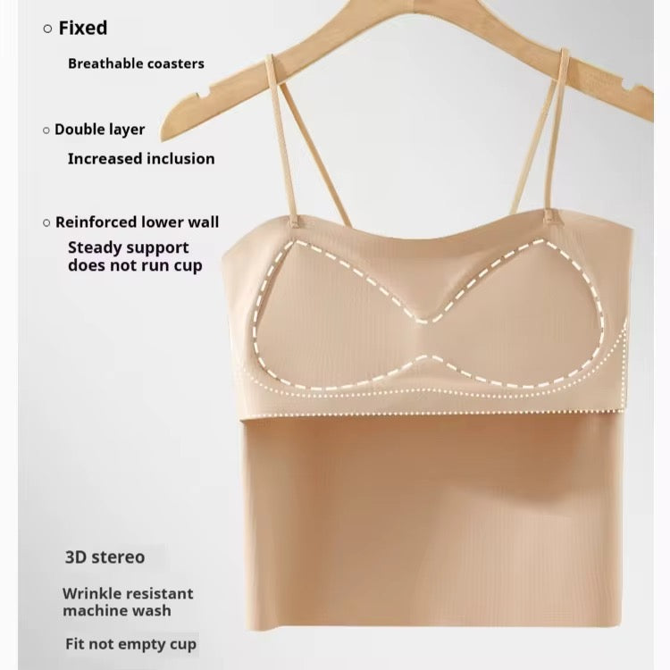 Seamless Support Camisole – Built-in Bra Tank Top with Breathable Fit