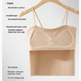 Seamless Support Camisole – Built-in Bra Tank Top with Breathable Fit