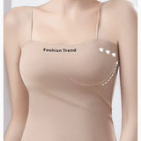 Seamless Support Camisole – Built-in Bra Tank Top with Breathable Fit