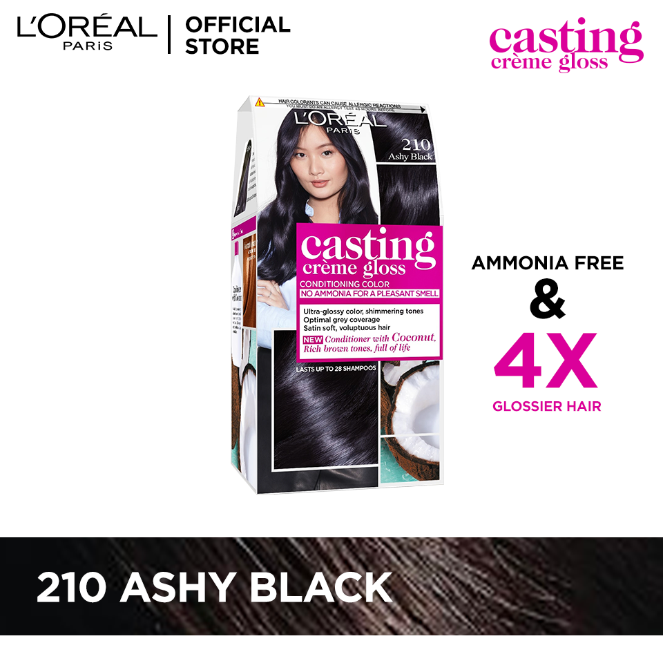 LOreal Paris Casting Creme Gloss - 210 Ashy Black Hair Color Loreal  