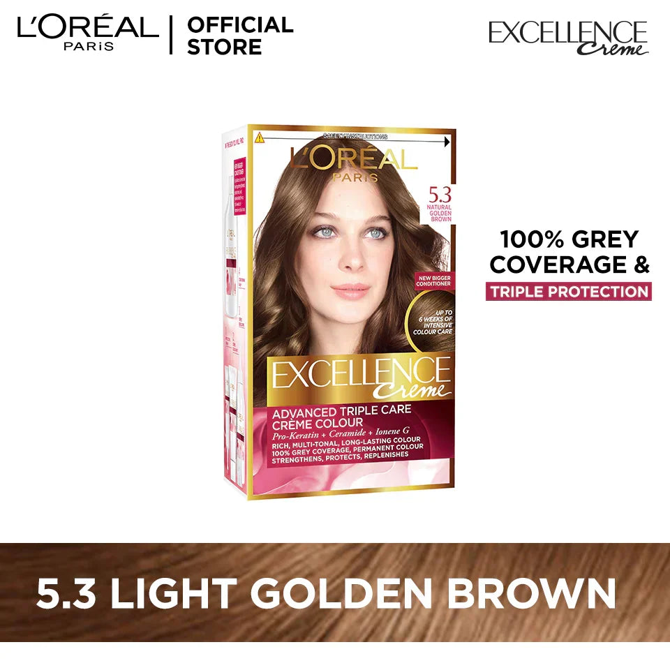 L'Oreal Paris Excellence Creme Hair Colour #5.3 Light Golden Brown L'Oréal  