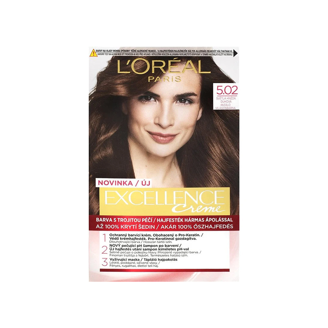 Loreal Excellence Creme - 5.02 Light Brown Rainbow Hair Color