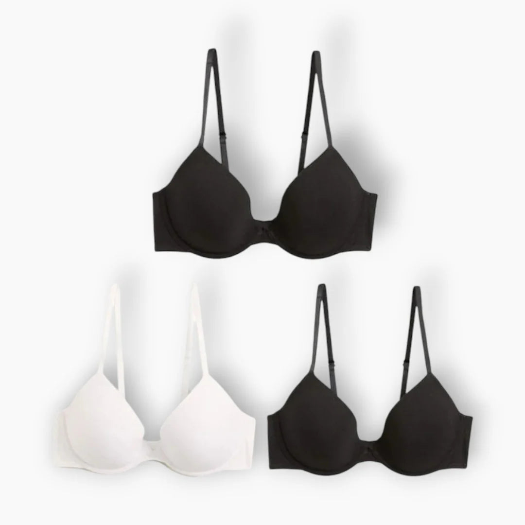 Marks & Spencer Lightly Padded With Wired Bra Black (Pack of 3)