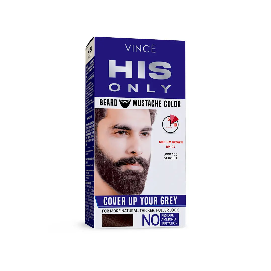 Vince Medium Brown - Beard & Mustache Color (BM-04)
