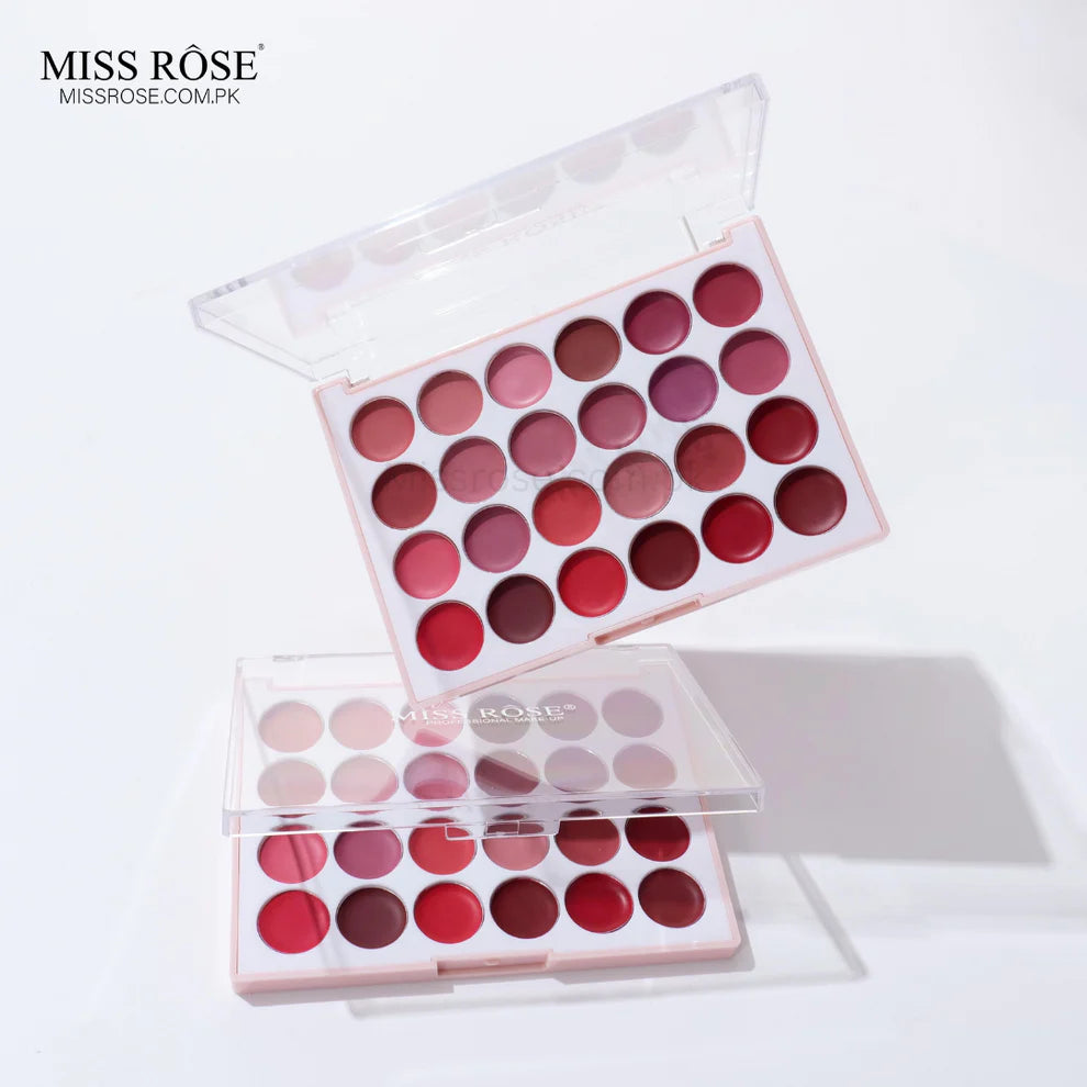 Miss Rose 24-Color All-Round Matte Moisturizing Lipstick Palette