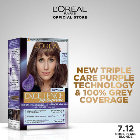 LOreal Paris Excellence Ash Supreme - 7.12 Cool Pearl Blonde Hair Color Loreal  