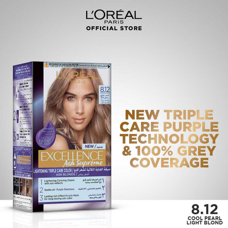 LOreal Paris- Excellence Ash Supreme 8.12 Cool Pearl Light Blonde Loreal  