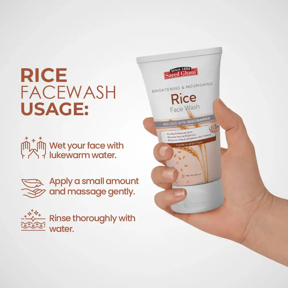 Saeed Ghani Brightening & Nourishing Rice Face Wash