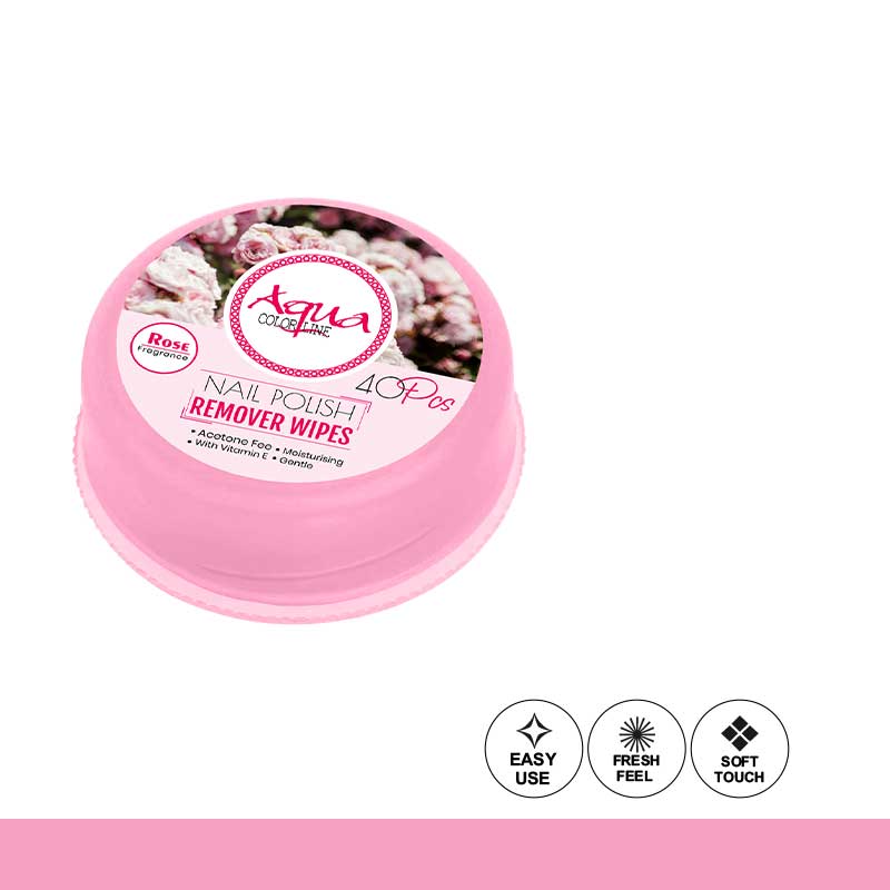 Aqua Color Line Nail polish Remover Pad 40 Pieces