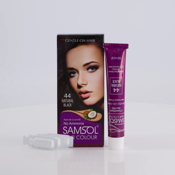 Samsol Hair Colour - 44 Natural Black - Non Metallic Dye