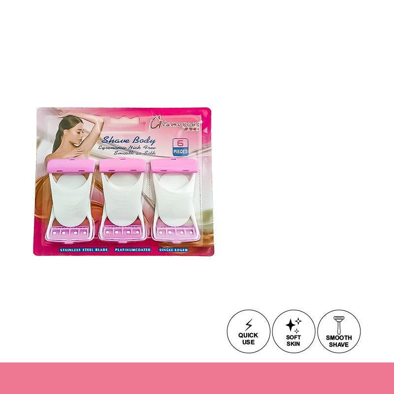 Glamorous Face 6 Pieces Shave Body Razor For Women