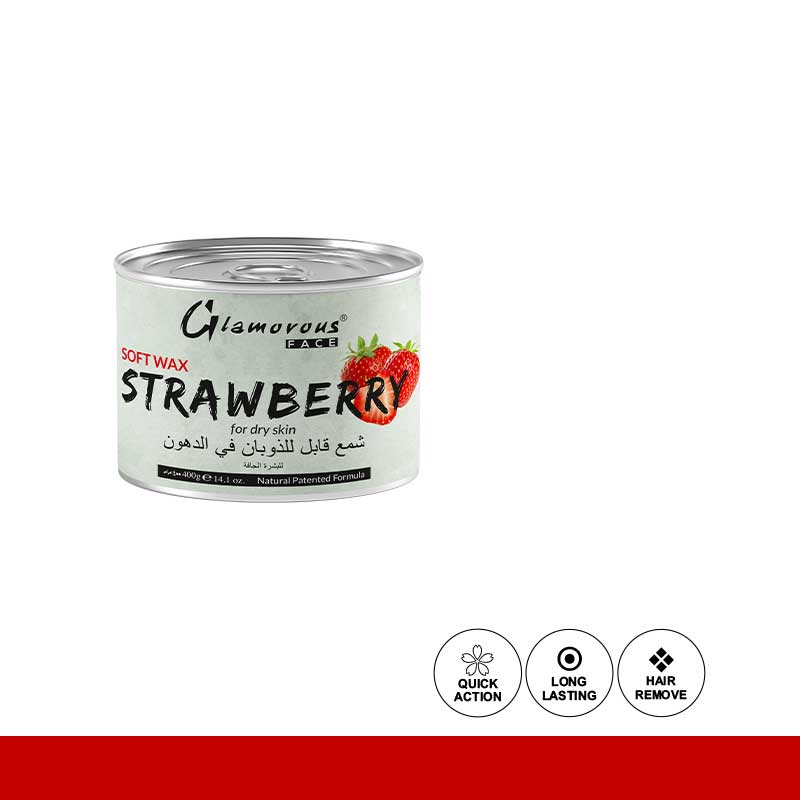 Glamorous Face Soft Wax 400g Strawberry  For Dry Skin