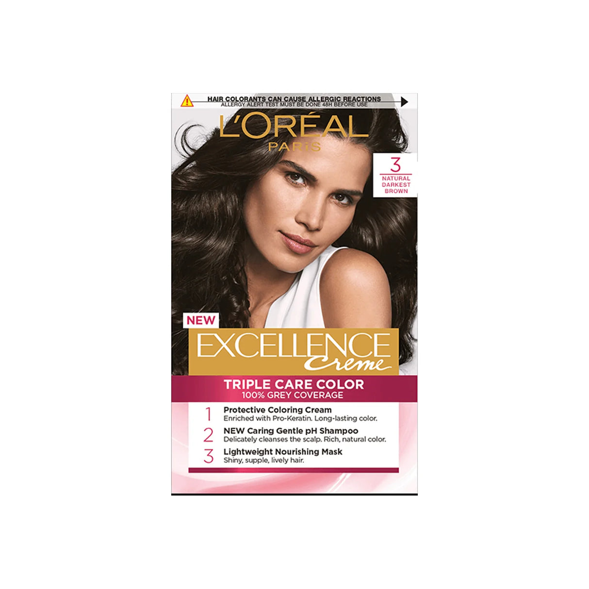Loreal Paris - Excellence Creme Hair Color - 3 Dark Brown