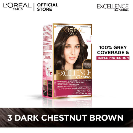 LOreal Paris Excellence Creme Hair Color -  3 Dark Chestnut Brown Loreal  
