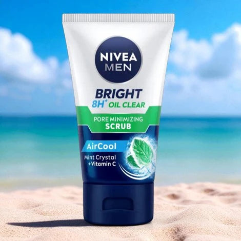 Nivea Men Bright 8H Oil Clear Pore Minimizing Scrub 100ml