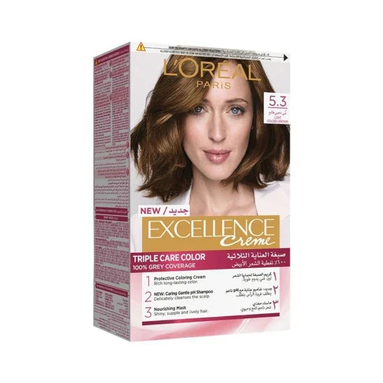 LOreal Paris Excellence Creme Hair Color -  5.3 Golden Light Brown Hair Color Loreal  