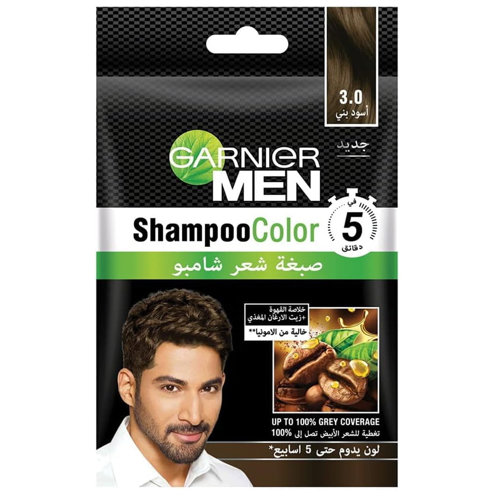 Garnier Men Color Shampoo 10ml - 3.0 Black Brown Garnier  